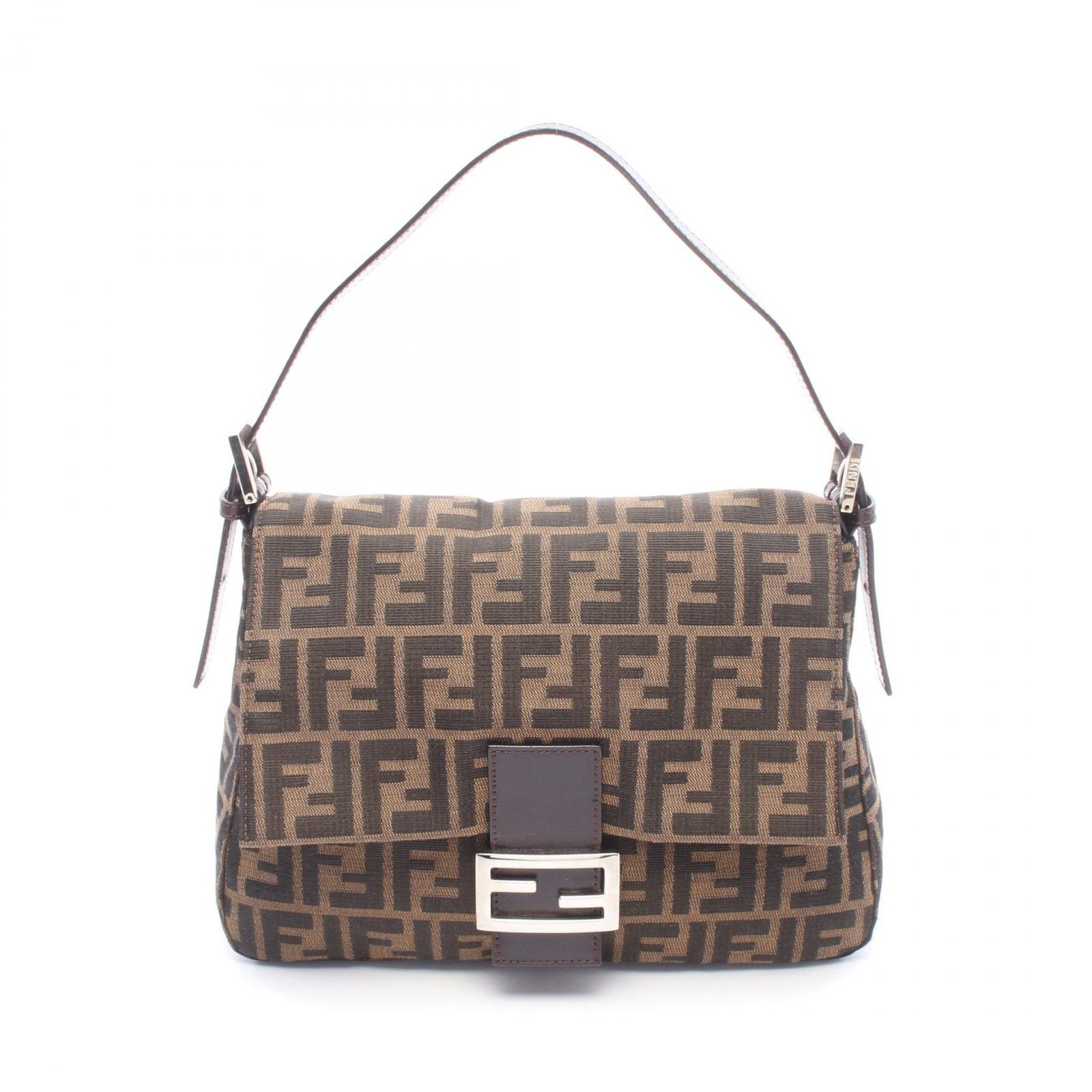 フェンディ FENDI ハンドバッグ ズッカ マンマバケット ブラウン/ブラック キャンバス レザー ズッカ マンマバケット レディース Used A