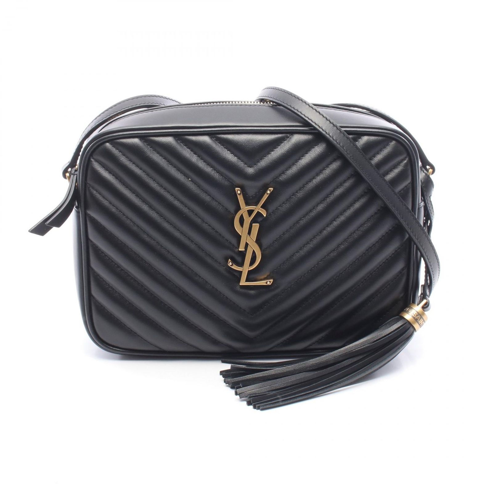 サンローランパリ SAINT LAURENT PARIS ショルダーバッグ LOU ルー 612544 ブラック レザー ルー カメラバッグ レディース Used A