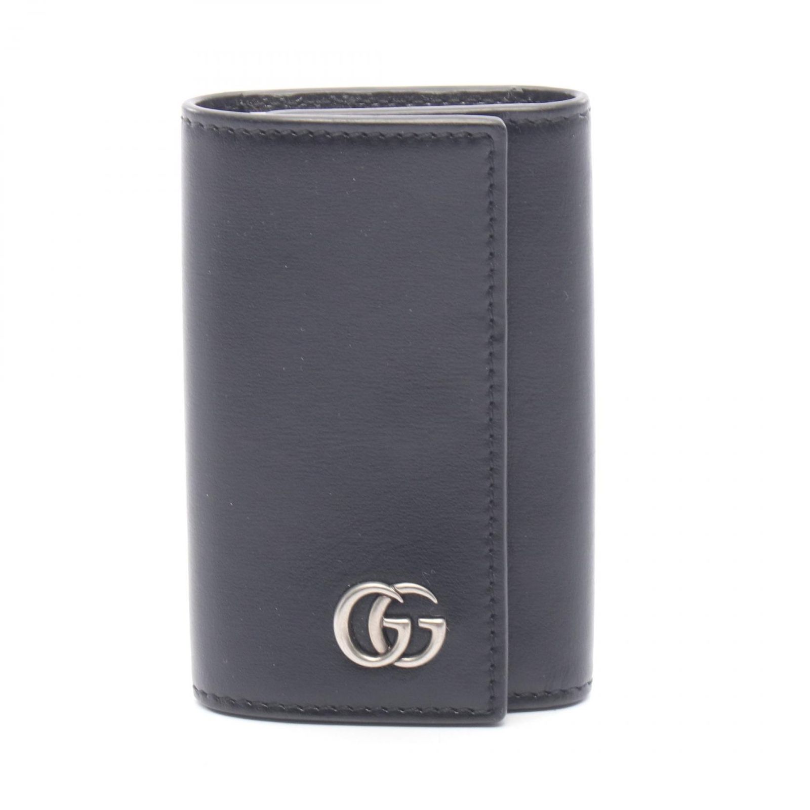 グッチ GUCCI キーケース GGマーモント 435305 ブラック レザー GGマーモント 6連キーケース レディース Used A