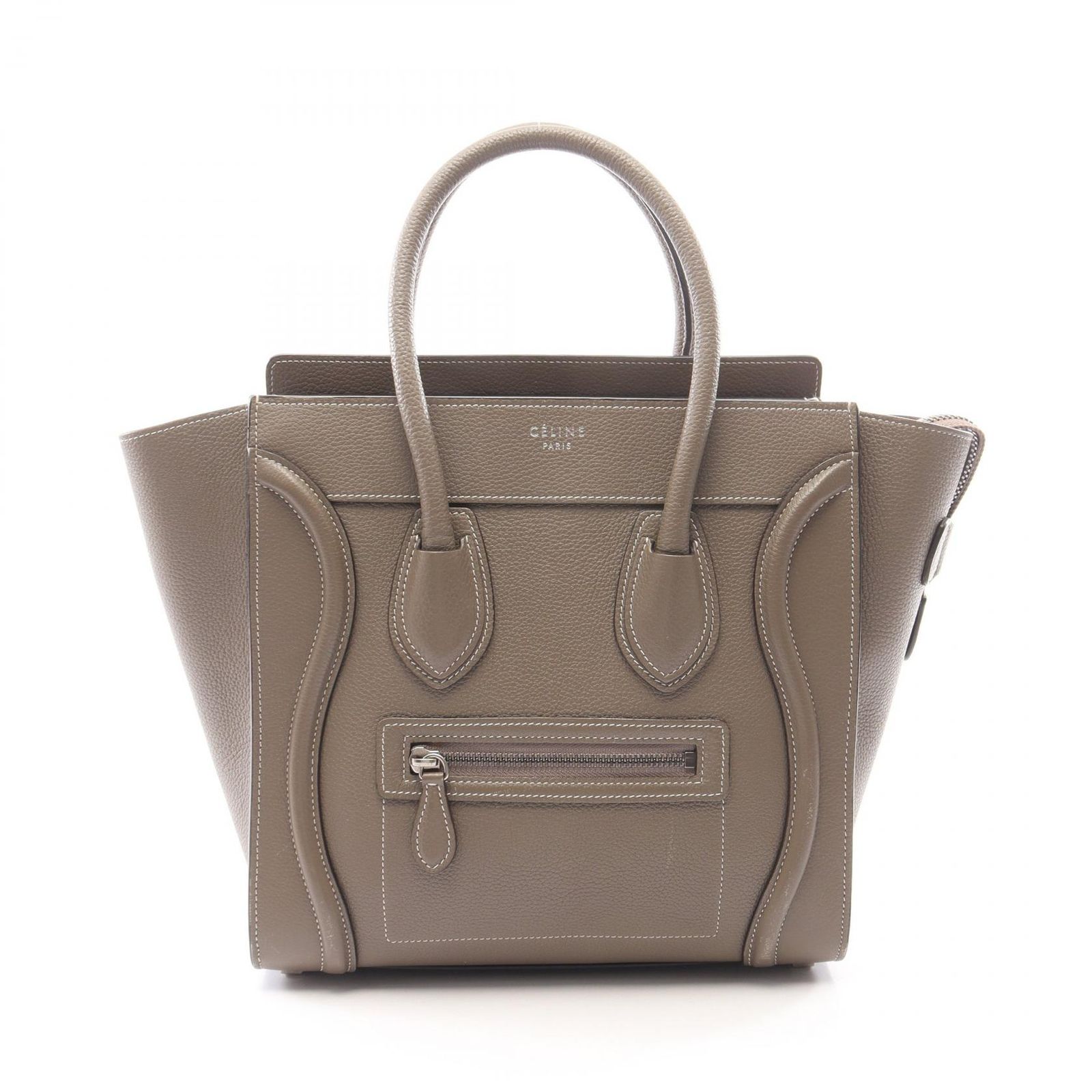 セリーヌ CELINE トートバッグ ラゲージ マイクロショッパー グレージュ レザー ラゲージ マイクロ ショッパー レディース Used B