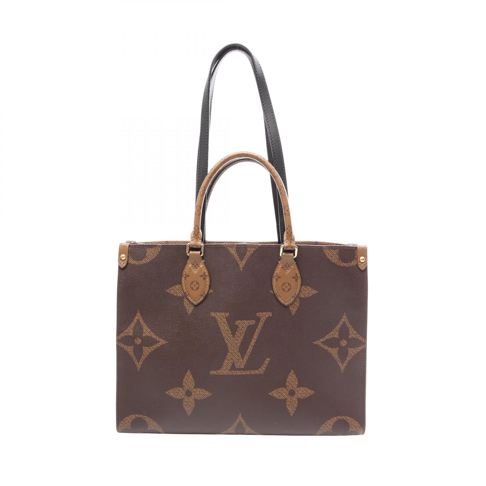 ルイ・ヴィトン LOUIS VUITTON トートバッグ オンザゴーMM モノグラムジャイアント リバース M45321 PVCコーティングキャンバス レザー オンザゴーMM レディース Used B 142,400円