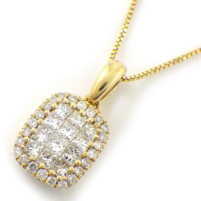 【ダイヤモンド】 ネックレス パヴェ ダイヤモンド 計0.35ct K18YG 【中古】 49,500円