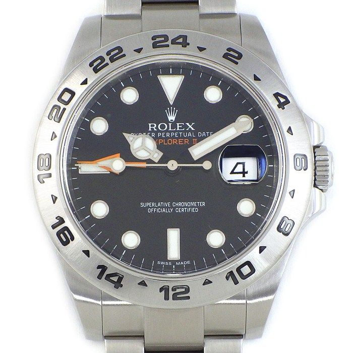 ロレックス Rolex 腕時計 エクスプローラー2 216570 ルーレット刻印 ブラック文字盤 デイト 夜光インデックス 夜光針 SS 自動巻き 【箱・保付き】 【中古】