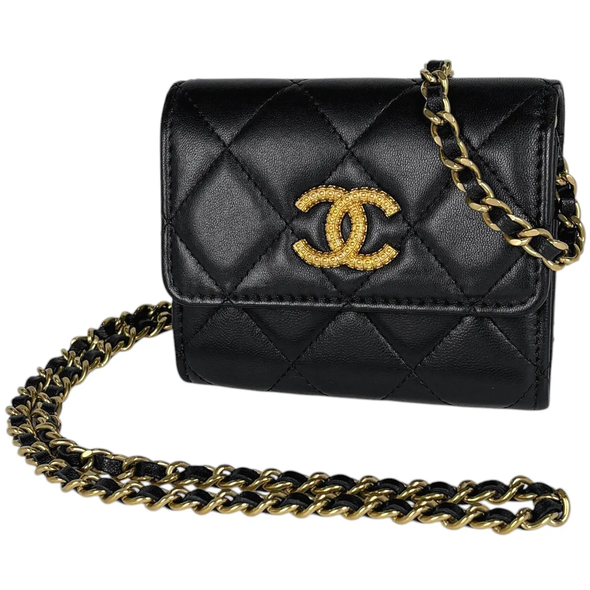 シャネル CHANEL ココマーク 二つ折り財布 チェーンウォレット カード 