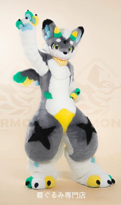 狼　犬　猫　着ぐるみ 　ヘッド ケモノ ファースーツ ぬいぐるみ コスプレ コスチューム Kurumi 一点物 D678