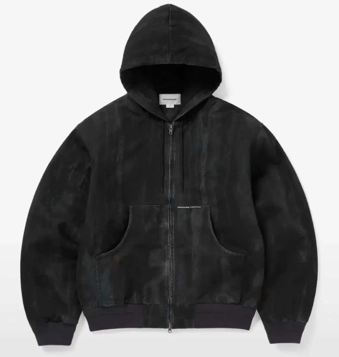 thisisneverthat ブラック ジップアップ WHO Sサイズ ディスイズネバーザット Blurred Hooded Jacket Black