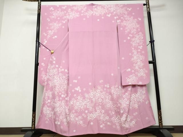 平和屋着物●豪華振袖　刺繍　舞桜文　金銀彩　さが美扱い　正絹　逸品　DABI9433ud