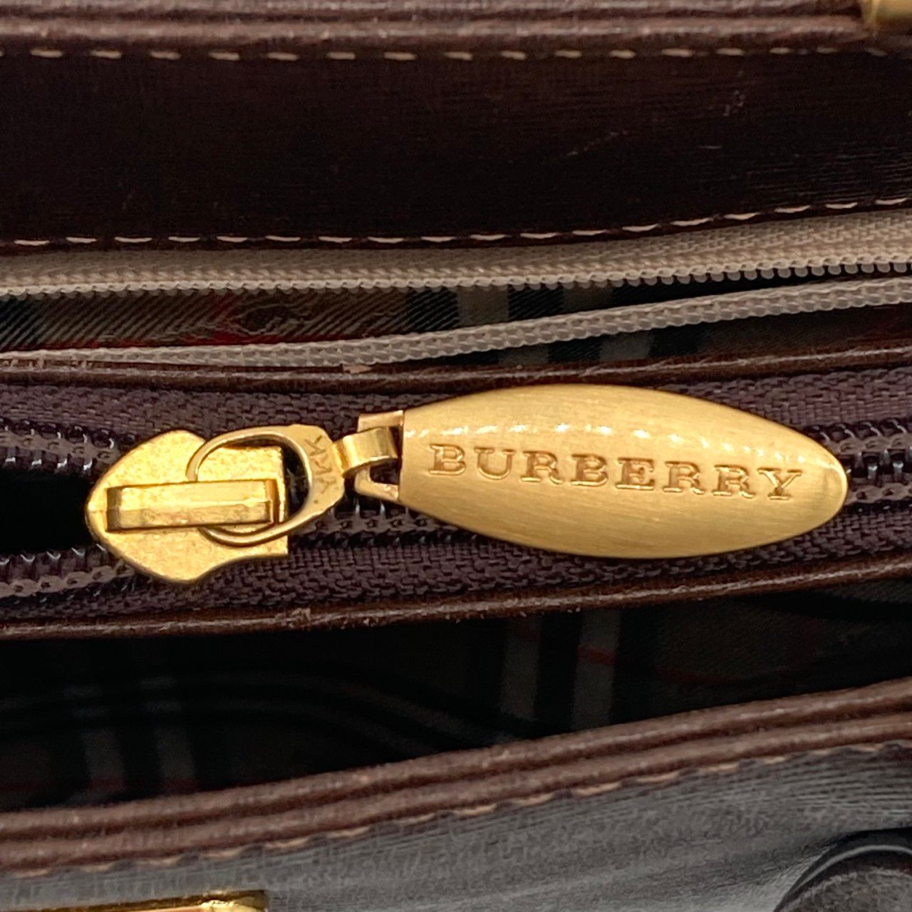 BURBERRY（バーバリー） ヴィンテージミニ ゴールド金具 トートバッグ ブラウン