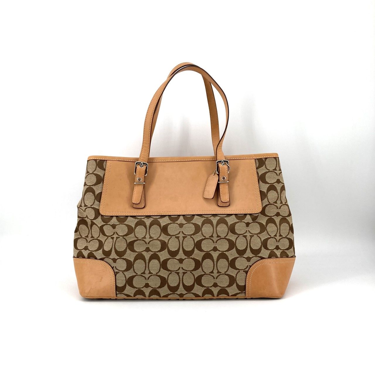 COACH（コーチ） シグネチャー キャンバス レザー 6894 トートバッグ ブラウン