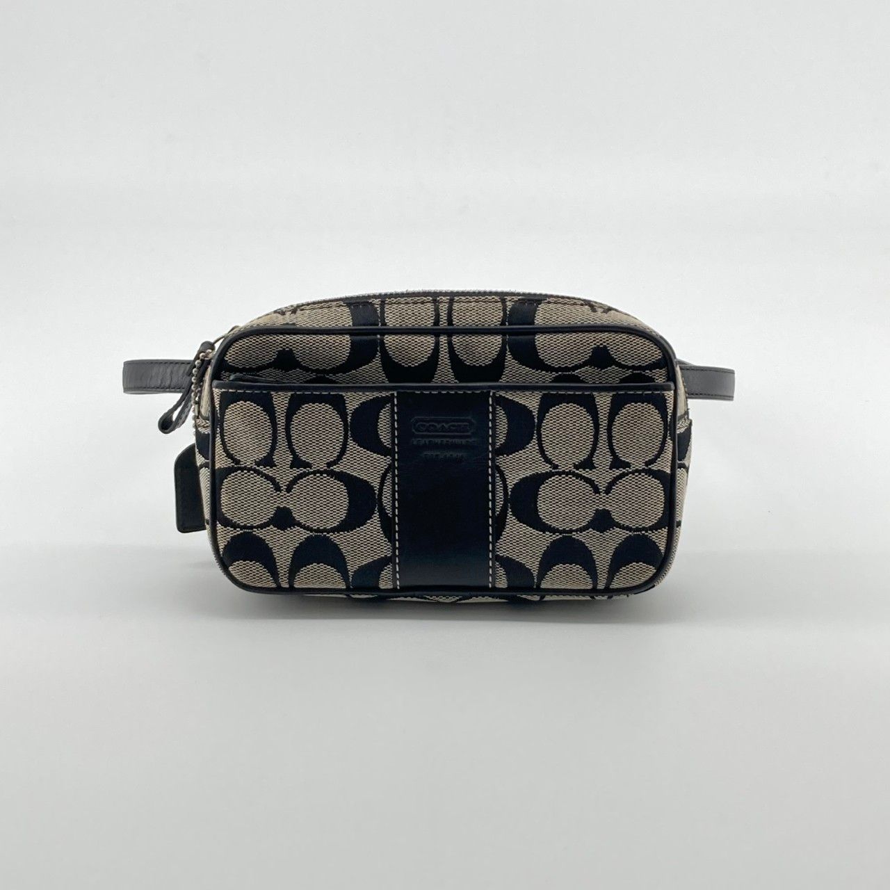 COACH（コーチ） シグネチャー レザー 2way ボディバッグ 3622 ウエストバッグ ブラック×ベージュボディバッグ・ウエストポーチ