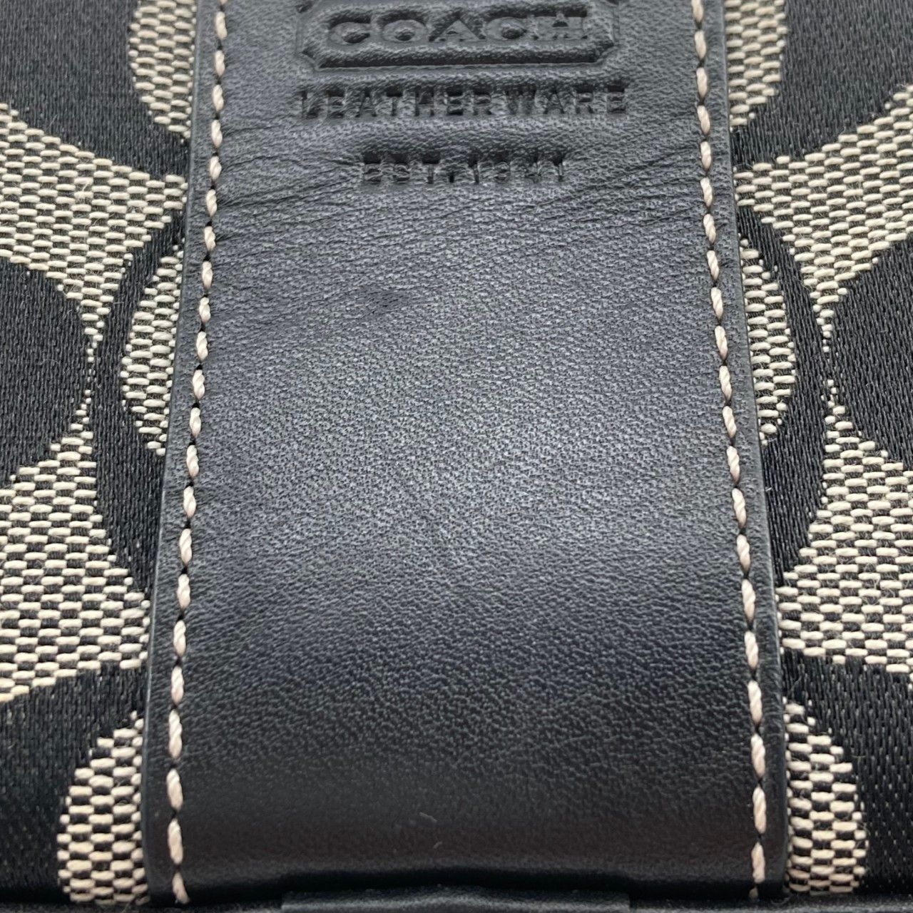 COACH（コーチ） シグネチャー レザー 2way ボディバッグ 3622 ウエストバッグ ブラック×ベージュ