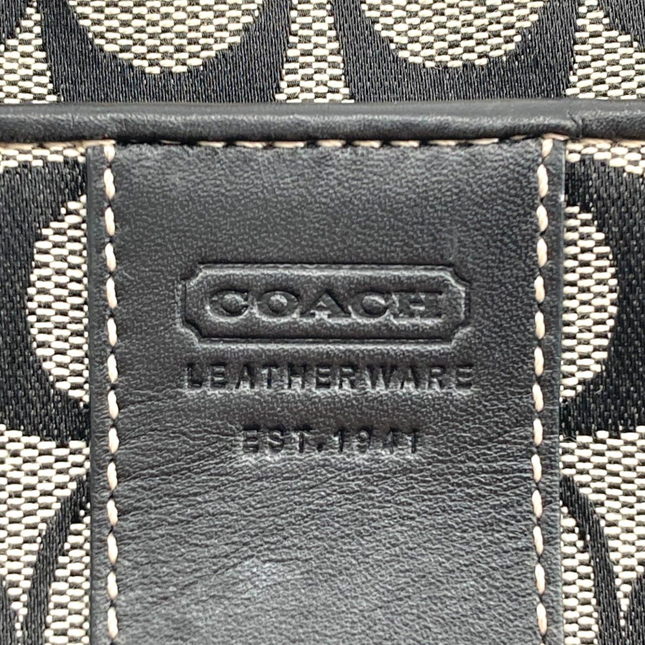 COACH（コーチ） シグネチャー レザー 2way ボディバッグ 3622 ウエストバッグ ブラック×ベージュ