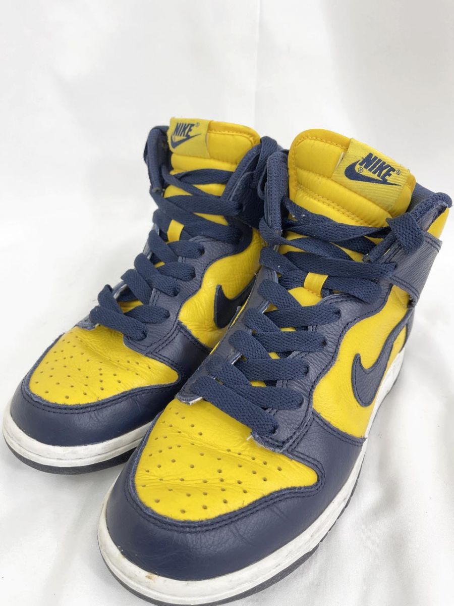 NIKE ナイキ DUNK RETRO QS VARSITY MAIZE University of Michigan ダンク レトロ ミシガン 850477-700 スニーカー size24.0/ネイビー×イエロー ■■◎レディース