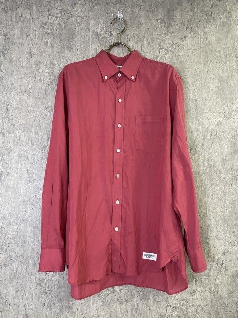 【中古】WACKO MARIA ﾜｺﾏﾘｱ SHIRTS ｼｬﾂ 長袖 ﾎﾞﾀﾝﾀﾞｳﾝ BD ﾎﾞﾙﾄﾞｰ 日本製 ﾚｯﾄﾞ M 33980744