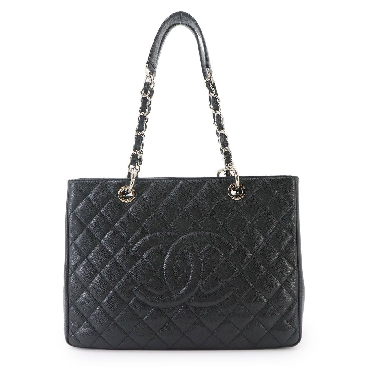 新品同様 シャネル CHANEL マトラッセ グランド ショッピング チェーン トート バッグ GST キャビアスキン ブラック A50995 90333791 240,000円