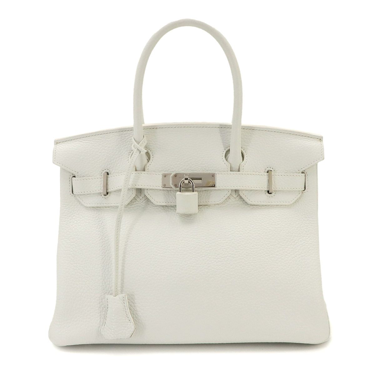 美品 エルメス HERMES バーキン30 トゴ ホワイト ハンド バッグ X刻印 シルバー 金具 Birkin 90336888