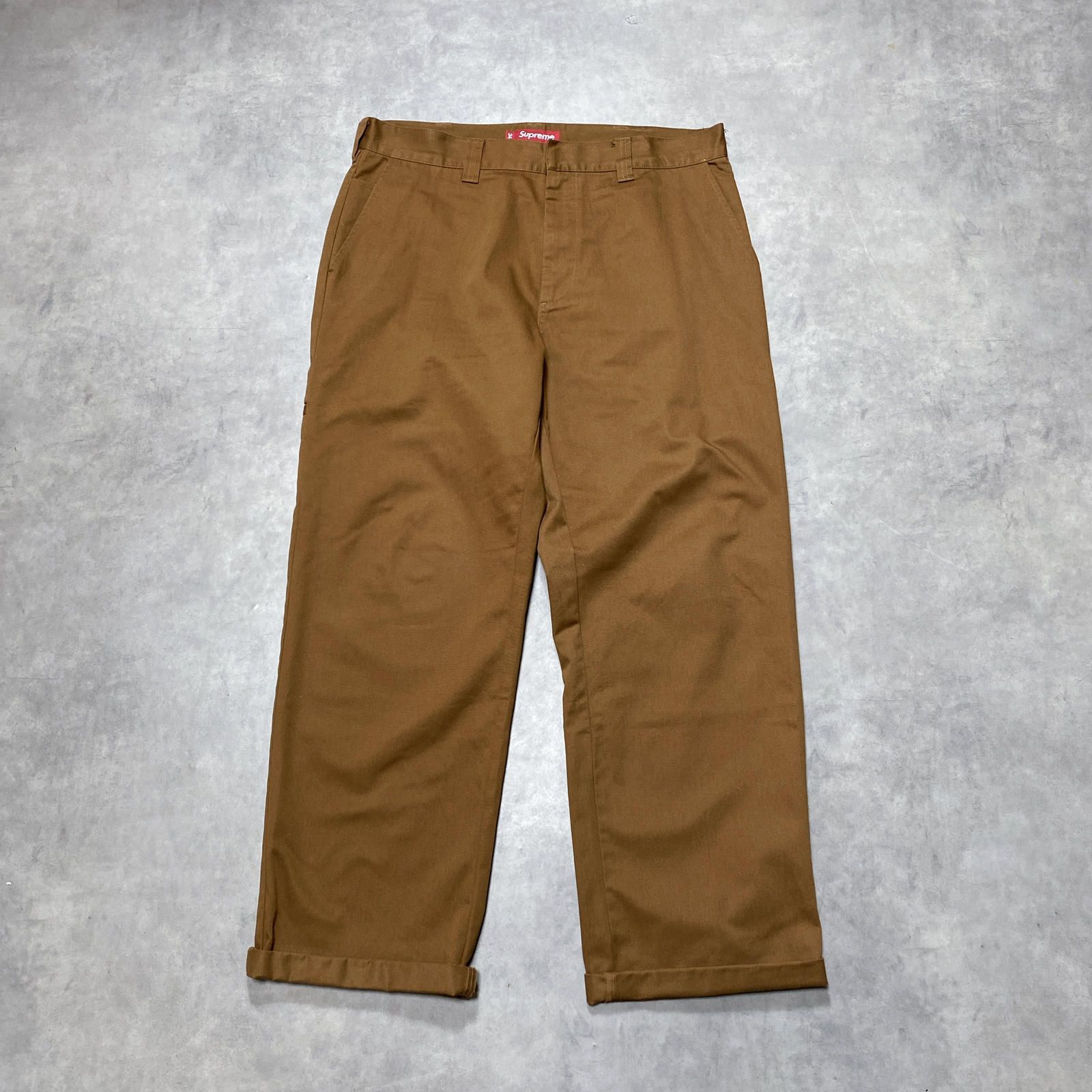 GQ6365◇supreme：23fw Work Pant◇34◇ブラウン系 シュプリーム ワ－クパンツ 10,125円