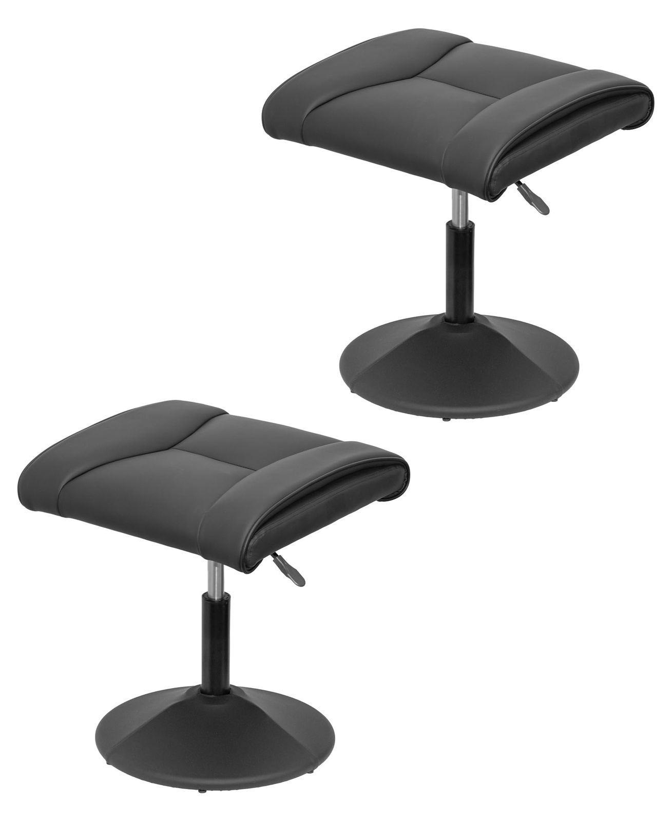 ottostyle.jp オットマン 足置き台 ガス圧 昇降式 高さ44-56cm 無段階調節 360度回転 スツール PUレザー 固定脚 厚手クッション 耐荷重120kg デスクワーク フットレスト 補助椅子 チェア ブラック [2個セット]ｍａ 10,454円