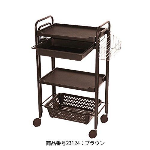 エステ備品2点セットA ブラウンセット [ スツール 丸椅子 イス 椅子 チェア エステワゴン サイドワゴン ワゴン ラック キャスター付き ]ｍａ