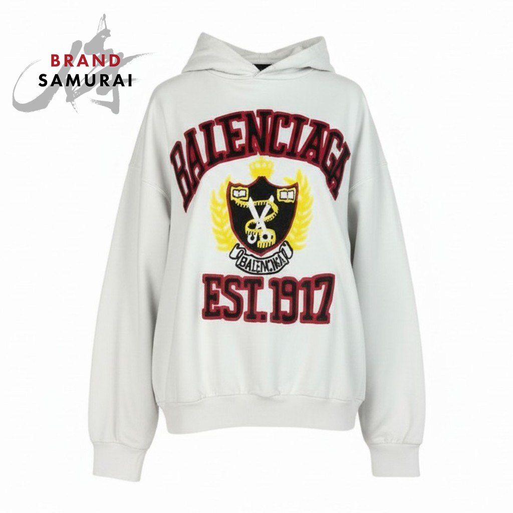 BALENCIAGA バレンシアガ 2022 デムナ期 ダメージ加工 コットン フードパーカー メンズ A3-00309【中古】
