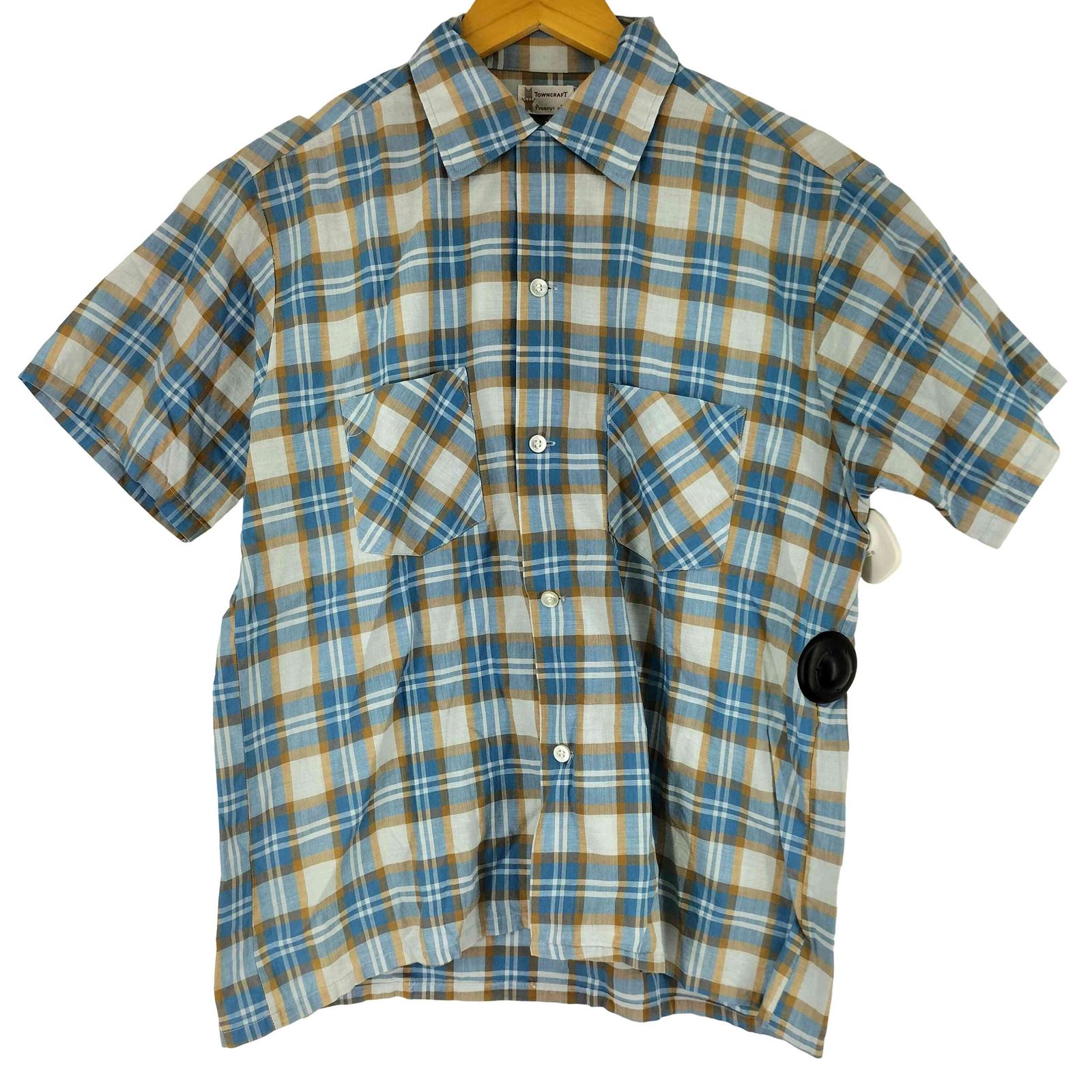 ペニーズタウンクラフト PENNEYS TOWNCRAFT 70s チェック柄 半袖 開襟シャツ メンズ import：M