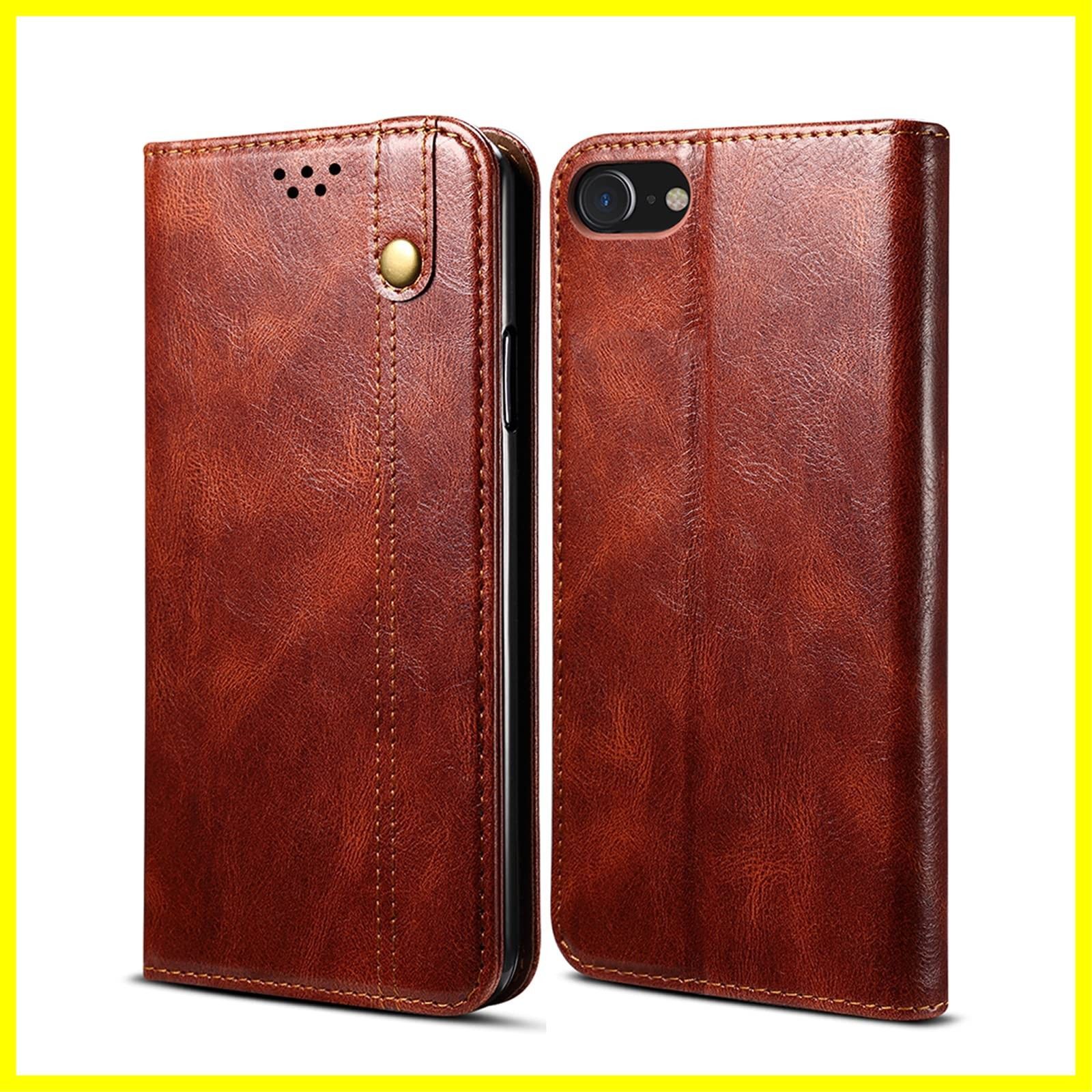 [Brand New and Unused] SE3 iPhone iPhone iPhone 8 iPhone SE2 (Salami Brown, 360 Degree Protection, 4.7 inch Compatible Stand Function, iPhone SE Magnetic Card Storage Case, PU Leather, iPhone 7), Cell Phone Cover, Smartphone Case, Notebook