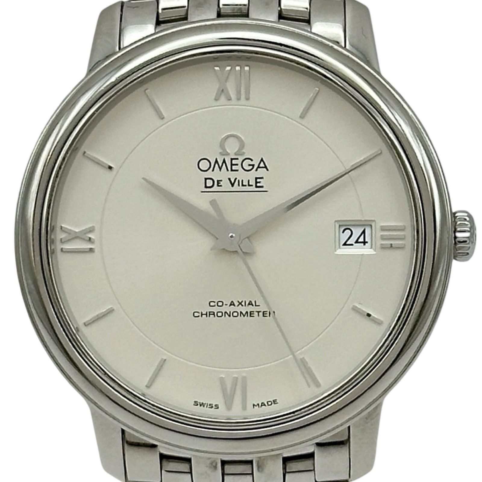 オメガ OMEGA デビル プレステージ コーアクシャル クロノメーター 424.10.37.20.02.001 シルバー ステンレススチール 自動巻き メンズ 腕時計