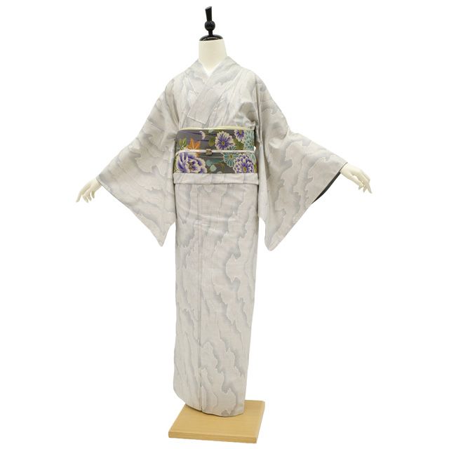 新古品】 本場大島紬 白大島 袷 着物 未使用 正絹 大島紬 7マルキ