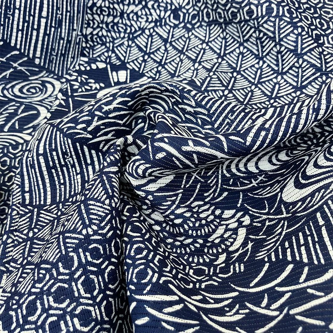 綿 絽（未使用品）初山一幸助作 長板正藍染め 残布有 無形文化財 浴衣