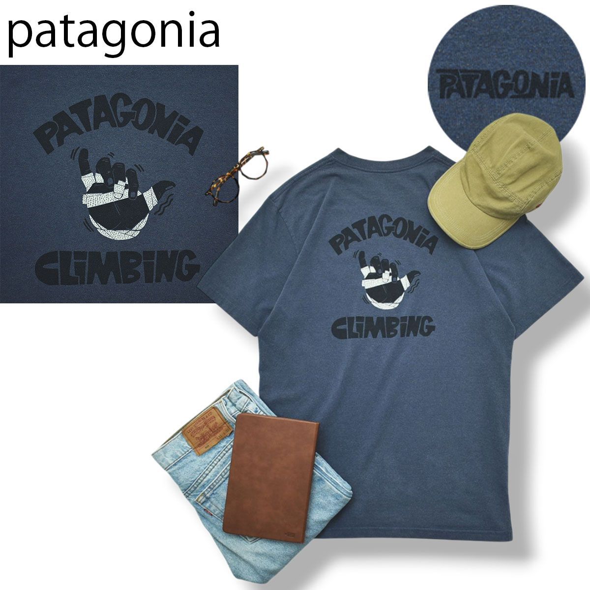 【環境にやさしい】 パタゴニア patagonia 半袖 Tシャツ スプリッター シャカ レスポンシビリティー 両面 プリント グラフィック T M ネイビー アウトドア アメカジ メンズ 7,644円