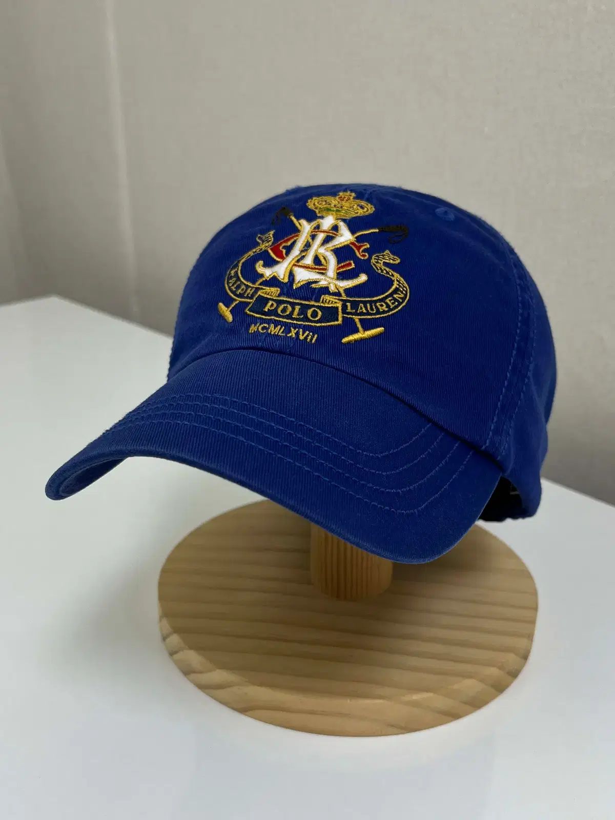 00's ポロラルフローレン ロイヤルブルー エンブレム クラウン クレスト ベースボールキャップ 帽子