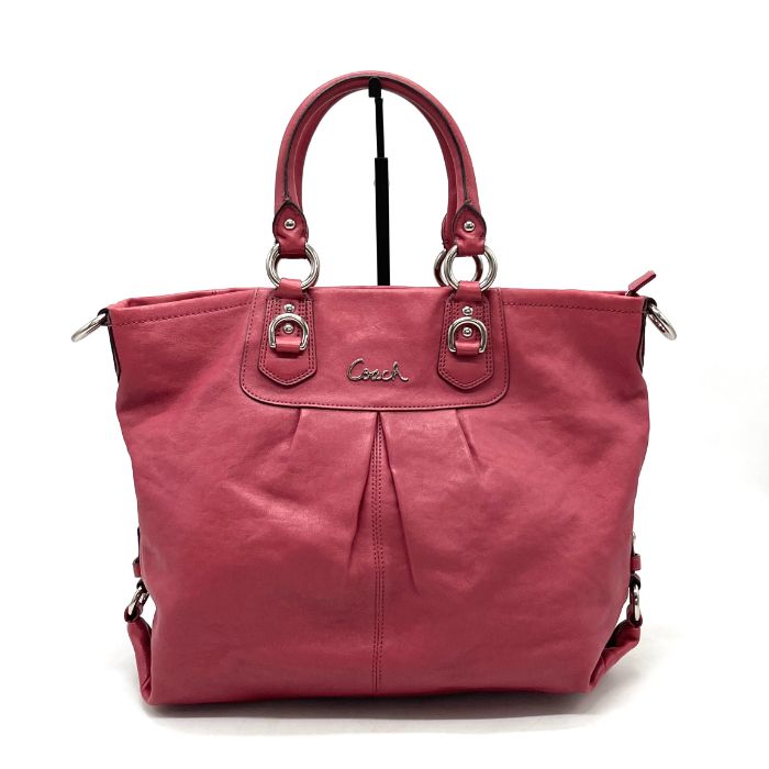 【中古】良品 COACH コーチ ロゴ レザー ハンド バッグ fY07434A