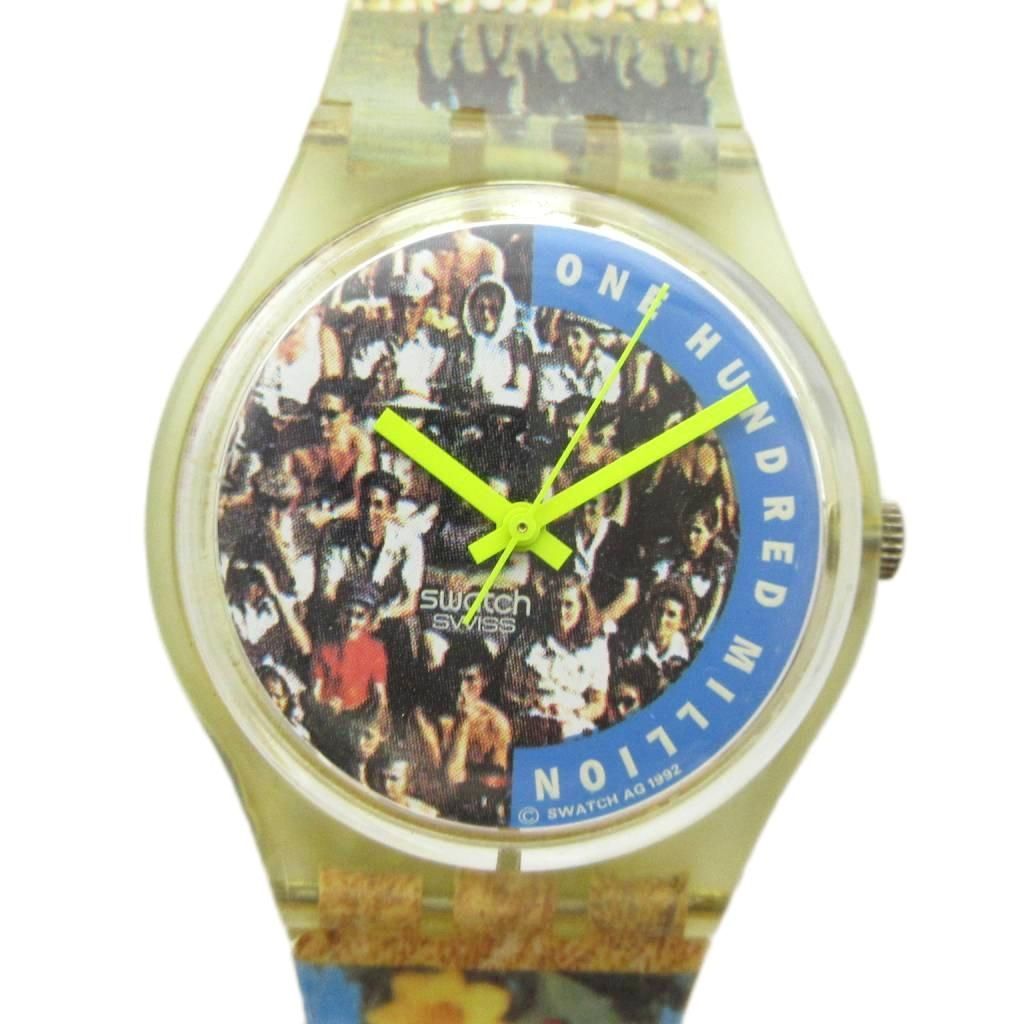 スウォッチ SWATCH 1992 ONE HUNDRED MILLION 腕時計 ウォッチ クォーツ ロゴ 総柄 マルチカラー ■GY11 /MQ 6,408円