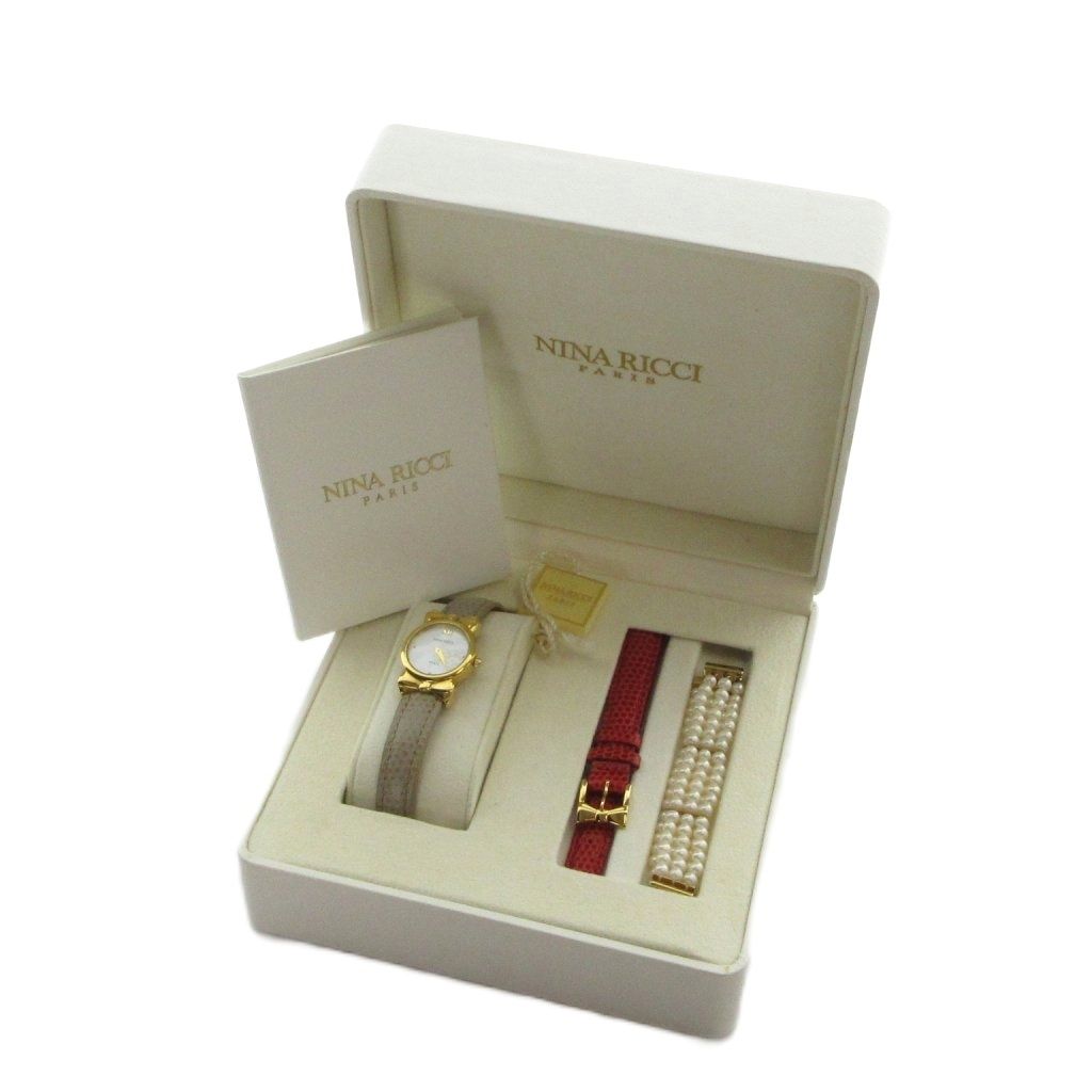 ニナリッチ NINA RICCI 5150848 腕時計 ウォッチ クォーツ レザーベルト シェル文字盤 ゴールド色 ■GY18 /MQ 6,853円