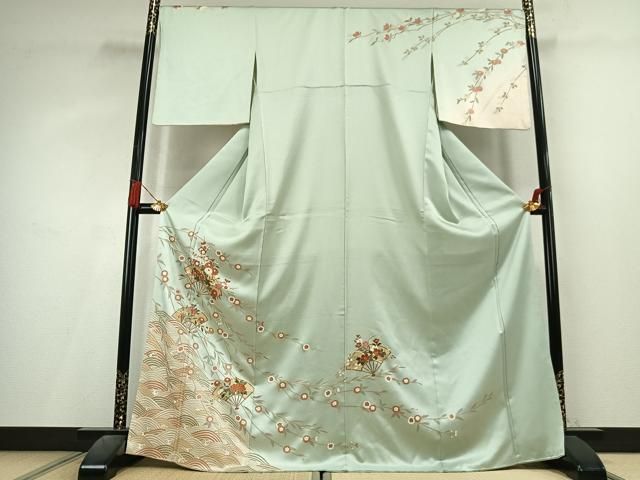 平和屋着物●訪問着　扇面花文　暈し染め　金彩　三越扱い　正絹　逸品　未使用　AABL3253fy 30,420円