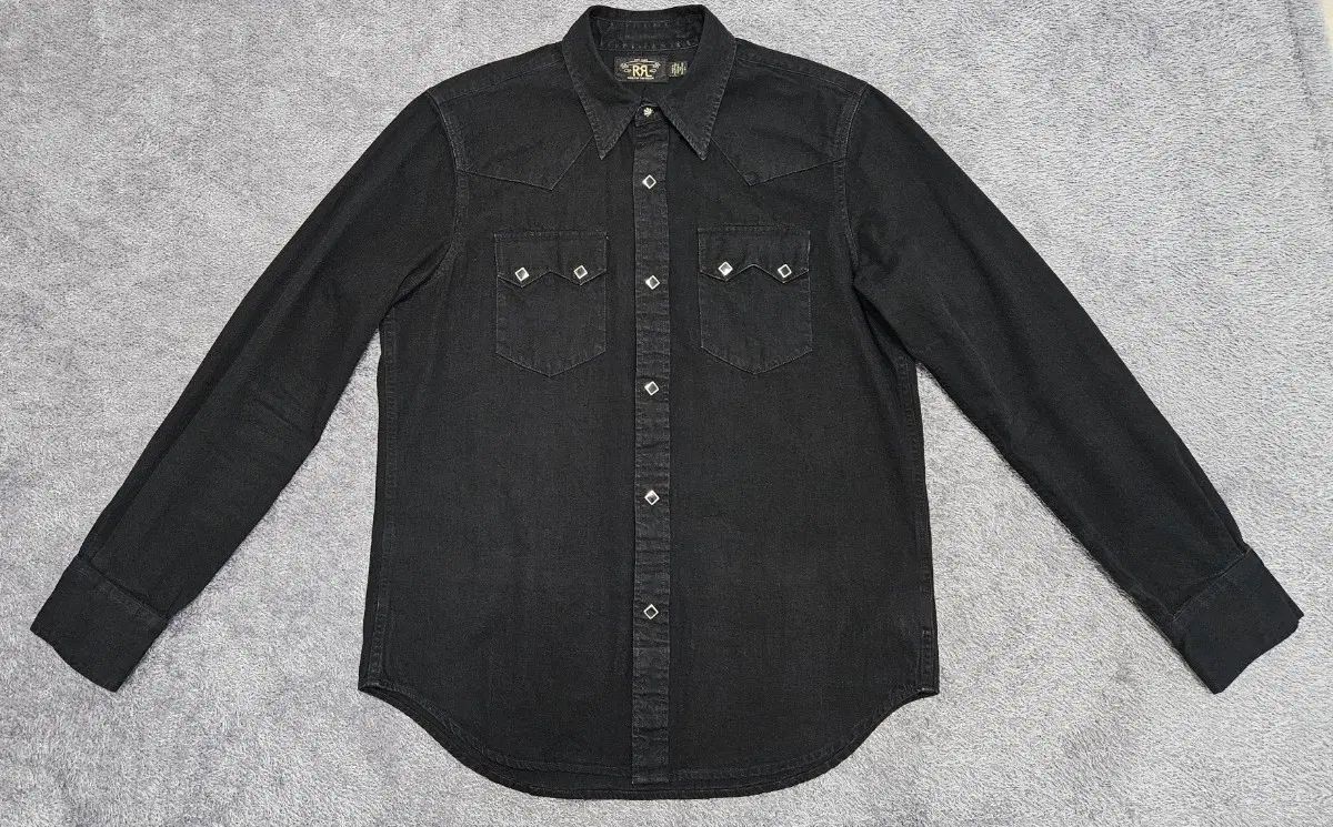 RRL スリムフィット デニム ウェスタンシャツ ブラック