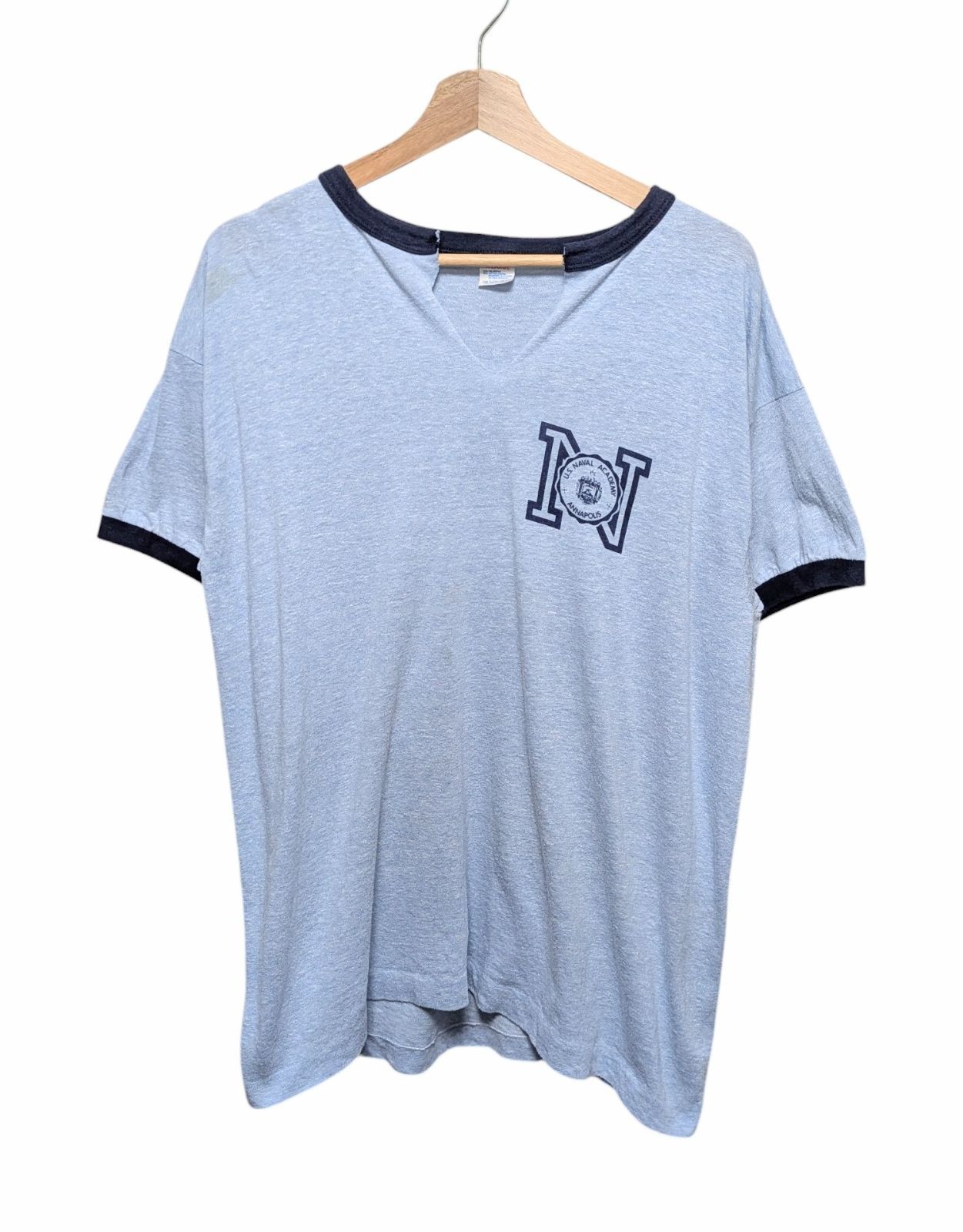 80s USA製 Champion チャンピオン トリコタグ U.S. Naval Academy USNA リンガーTシャツ 8,640円