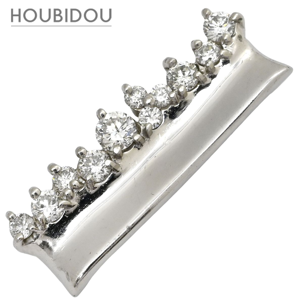 ペンダントトップ ダイヤモンド 0.27ct プラチナシルバー PT900 ネックレストップ バー 【中古】