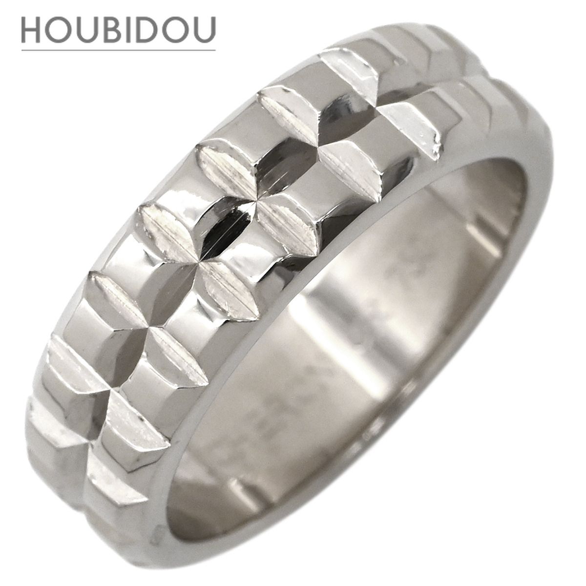ブシュロン BOUCHERON リング 指輪 キャトル クル ド パリ ホワイトゴールド Au750 18K 18金 2ロウ 2連 ポワント ド ディアマン 8.5号【中古】