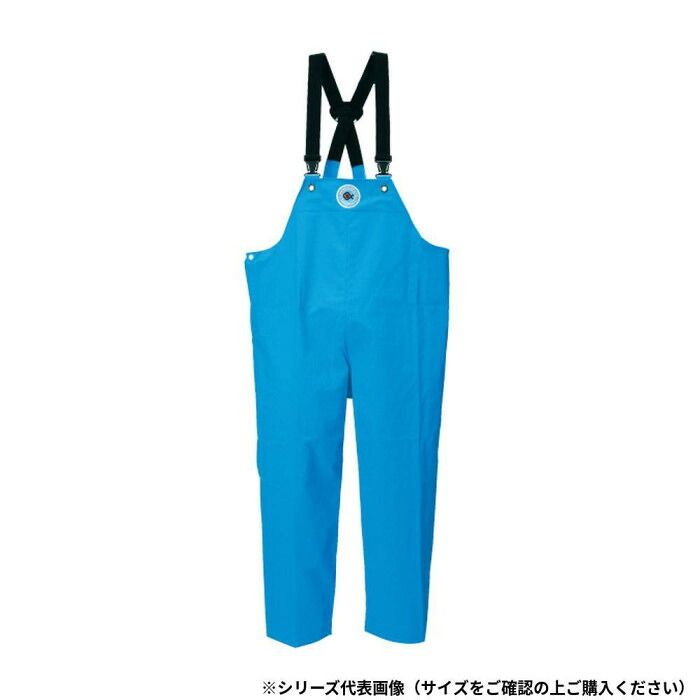 大きめサイズもすっと足を通せる履きやすさ 阪神素地 EBISU レインウェア サロペット LLL PVC・生地厚約0.4mm RA-87