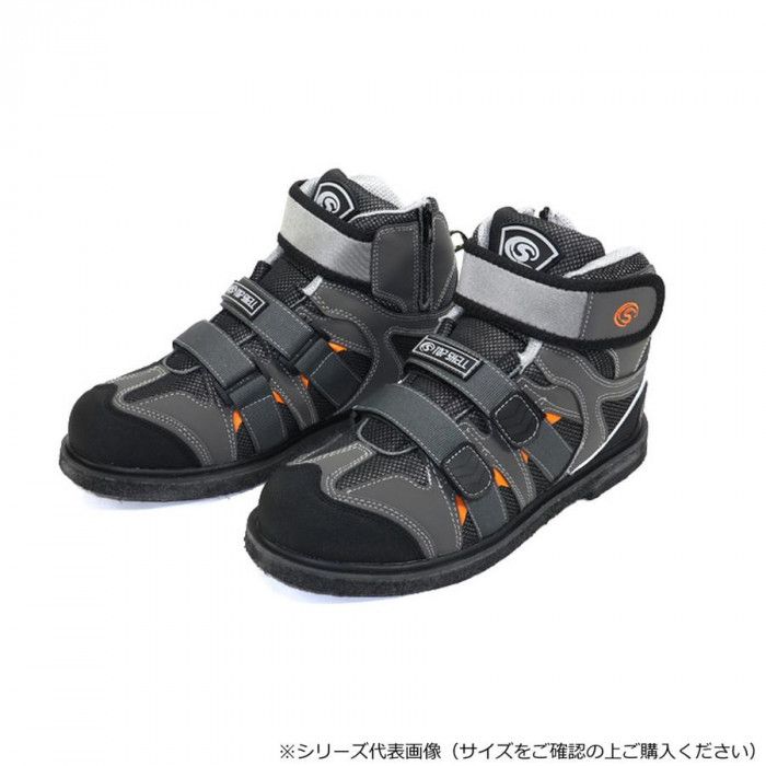 甲2本のマジックで締め具合を細かく調節 阪神素地 TOP SHELL フェルトスパイクシューズ ハイカットモデル マジック S グレー 衝撃吸収インソール TS-923
