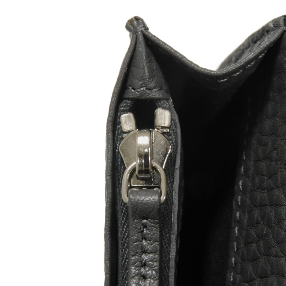 FENDI フェンディ ロゴスタンプ コンチネンタル ウォレット 二つ折り コンパートメント 札入れ カードケース コインケース コンビ ホワイト クオイオ ローマ グレー 長財布 7M0186 A4NR F0X2Q