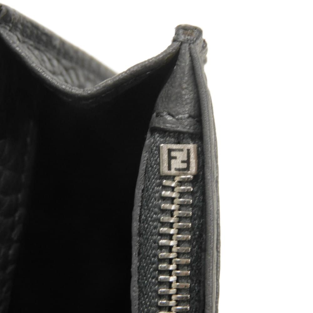 FENDI フェンディ ロゴスタンプ コンチネンタル ウォレット 二つ折り コンパートメント 札入れ カードケース コインケース コンビ ホワイト クオイオ ローマ グレー 長財布 7M0186 A4NR F0X2Q