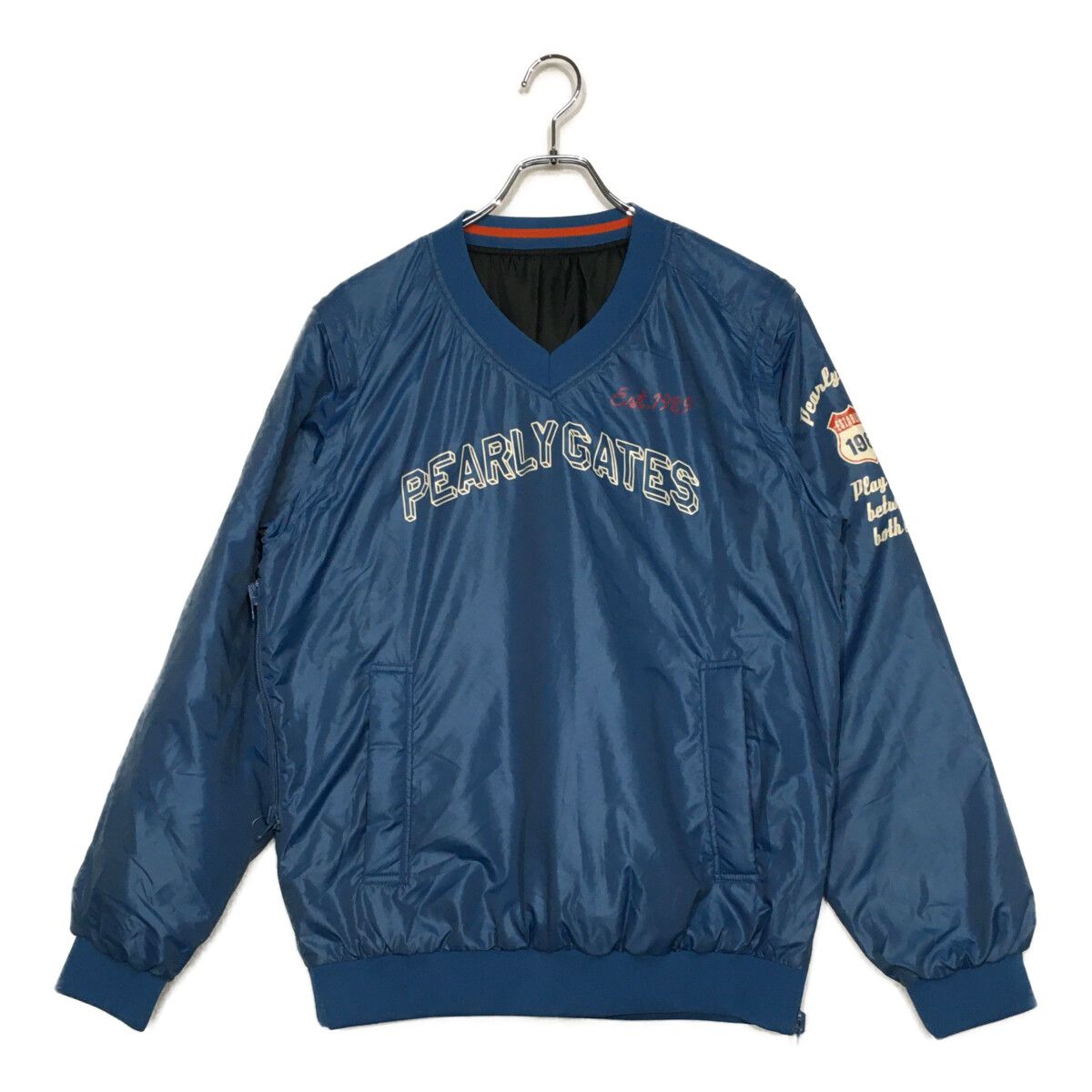 中古 メンズ パーリーゲイツ PEARLY GATES スニードジャック 5(L) ブルー 黒 4WAY 中綿入り リバーシブル