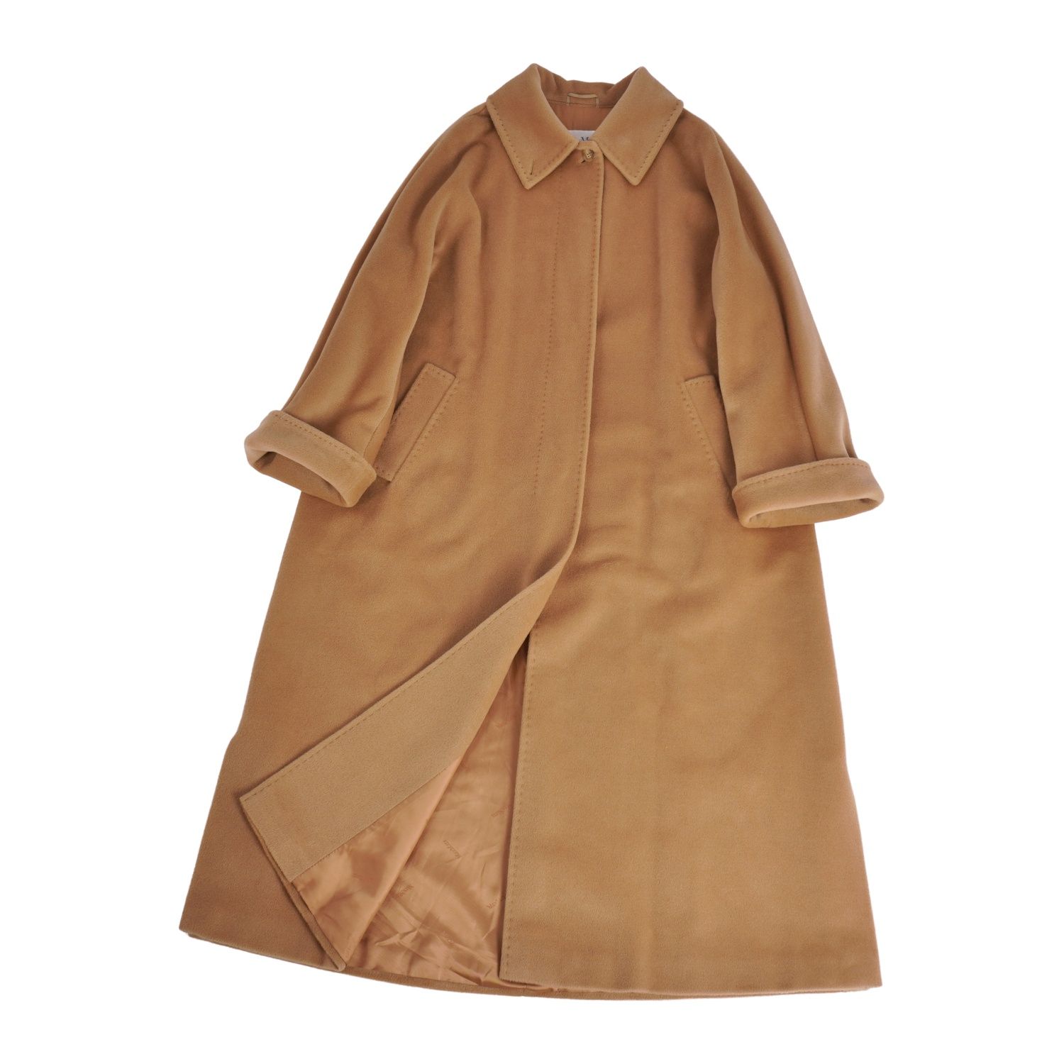 極美品 マックスマーラ Max Mara 白タグ ロングコート ステンカラー バ