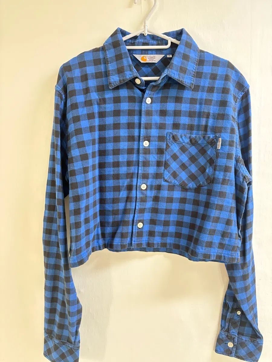 Carhartt チェック クロップド シャツ ブルー M (未使用)