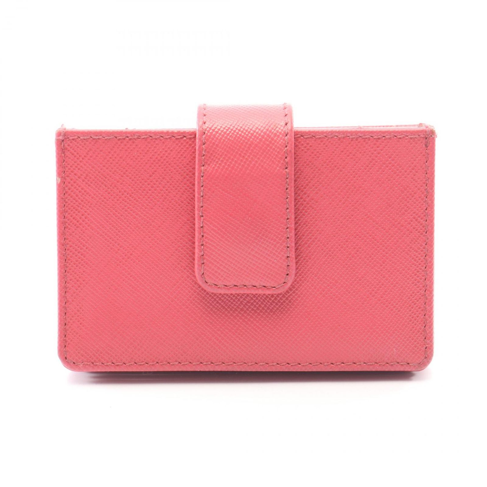 プラダ PRADA カードケース トライアングルロゴ ピンク サフィアーノレザー トライアングルロゴ カードケース レディース Used B 20,325円