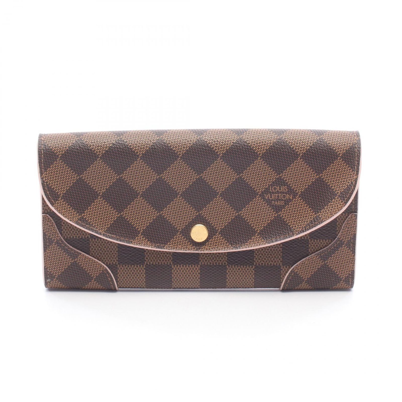 ルイ・ヴィトン LOUIS VUITTON 二つ折り長財布 ポルトフォイユ カイサ ダミエエベヌ ローズバレリーヌ N61227 ローズ・バレリーヌ PVCコーティングキャンバス ポルトフォイユ・カイサ