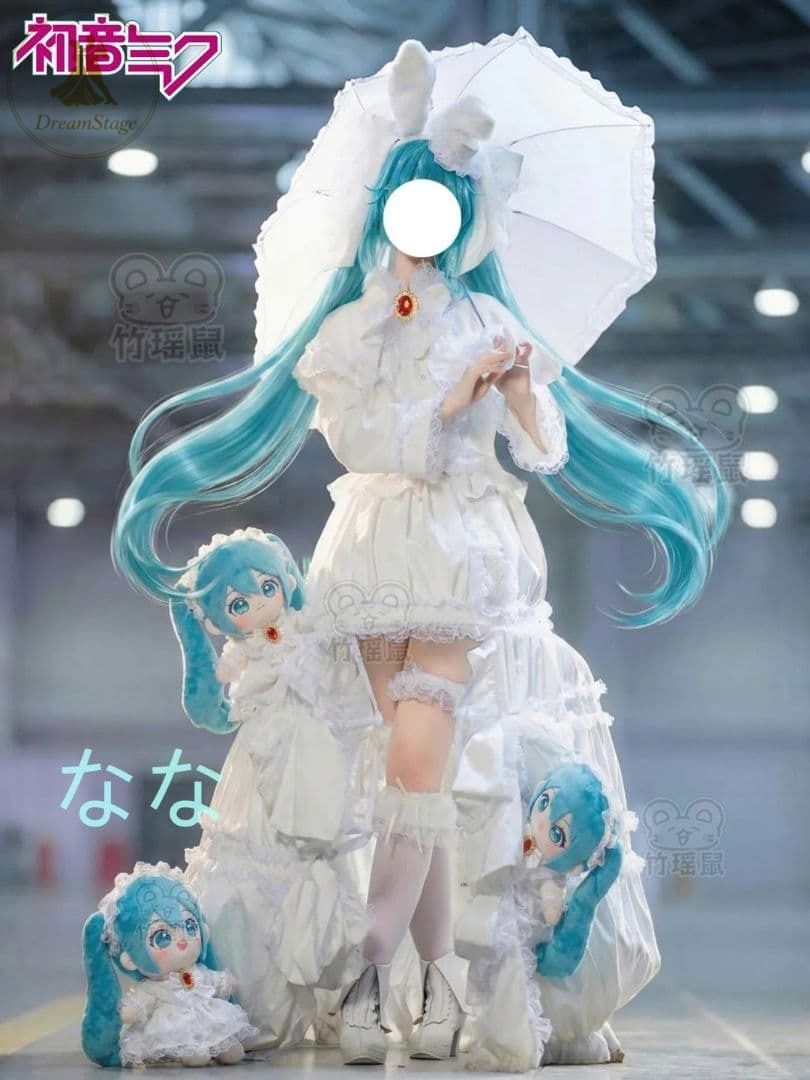新品 未使用 初音ミク 白うさぎドレス コスプレ衣装 L キャラクター衣装 撮影用 イベント用 COSPLAY