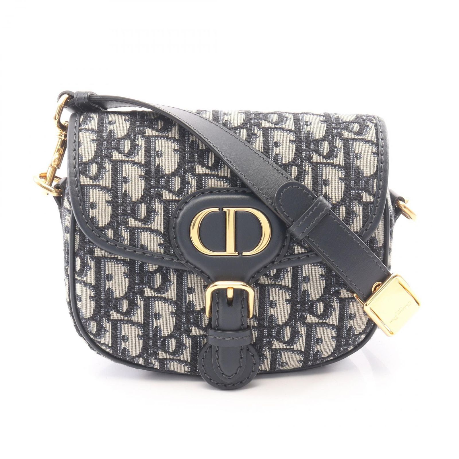 ディオール Dior ショルダーバッグ BOBBY ボビー スモール オブリーク ネイビー/アイボリー キャンバス レザー オブリーク ボビー スモール レディース Used A